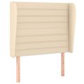 vidaXL Čelo postele so záhybmi krémové 103x23x118/128 cm látka