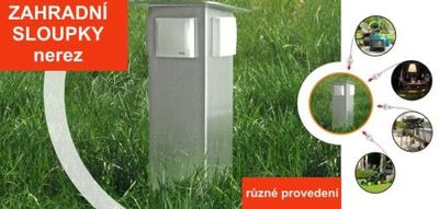 MCJ Nerezový záhradný stĺpik, 2 zásuvky 230V/50Hz, IP44, 30cm MCJ Nerezový záhradný stĺpik, 2 zásuvky 230V/50Hz, IP44, 30cm