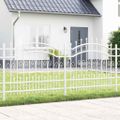 vidaXL Záhradný plot KAMPEN 240 x 140 cm Povrchovo upravená oceľ Biela
