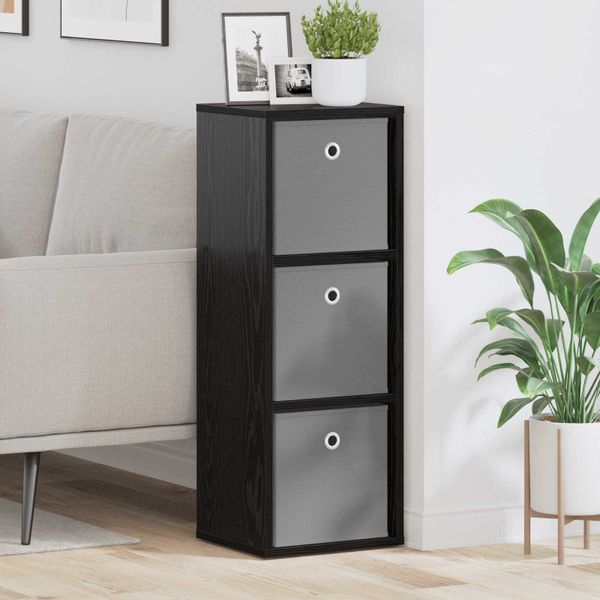 vidaXL Servírovacia skriňa so zásuvkou Čierny dub 30,5 x 27 x 84,5 cm