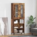 vidaXL Highboard Staré drevo 69,5 x 34 x 180 cm Kompozitné drevo