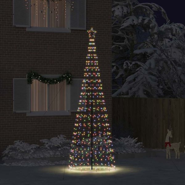 vidaXL LED Vianočný stromček so zemnými kolíkmi Viacfarebný 400 cm