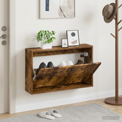 vidaXL Nástenný botník ALKMAAR 71 x 17 x 43 cm Kompozitné drevo