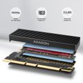 AXAGON PCEM2-XS, PCIe x16 - M.2 NVMe M-key slot adaptér, kryt s chladičem pro pasivní chlazení Radic, PCIe x16, pro 1× M2. NVMe SSD disk, s chladicem, cerný