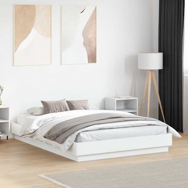 vidaXL Posteľný rám biely 120x190 cm kompozitné drevo