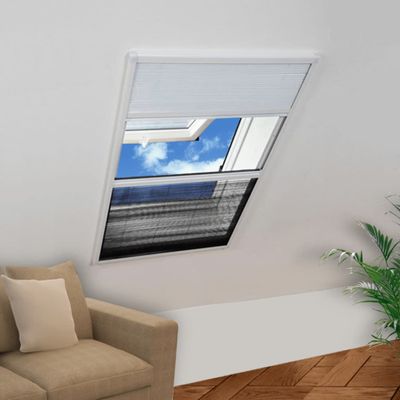 vidaXL Plisovaná okenná sieťka proti hmyzu s hliníkovým rámom a roletou 160 x 80 cm