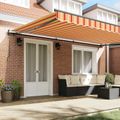 vidaXL Sklopná markíza Žltá a oranžová 500 × 350 cm Tkanina a hliník