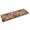 vidaXL Kuchynský koberec prateľný hnedý dizajn s kávou 60x300 cm