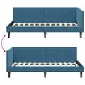 vidaXL Rohový rám postele s čelnou doskou Modrá 80 cm x 200 cm Zamat