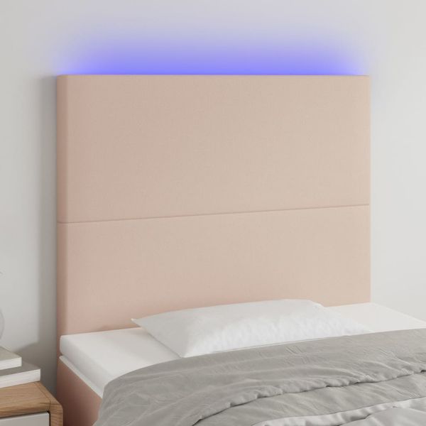 VidaXL Čelo postele kapučínové 90x5x118/128 cm umelá koža