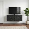 vidaXL Nástenná TV skrinka 59,5 x 31 cm Čierna Kompozitné drevo