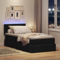 vidaXL LED úložná posteľ s matracom Čierna 100 x 200 cm Látka
