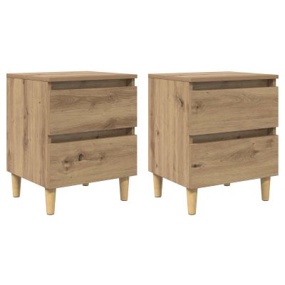vidaXL Posteľné skrinky 2 pcs Remeselný dub 40 x 35 x 50 cm