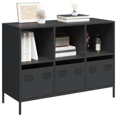 vidaXL Komoda čierna 101,5x39x73,5 cm oceľ valcovaná za studena