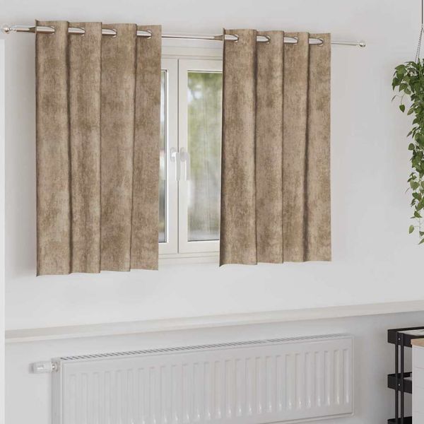 vidaXL Sametové závesy 2 pcs šampanského 140 x 140 cm Zamat