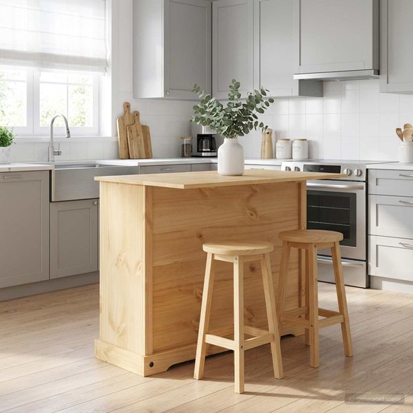 vidaXL Kuchynský ostrovný set Medový vosk 112 x 70 x 91,5 cm