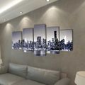 vidaXL Sada obrazov na stenu, motív čiernobiela panoráma New Yorku 200x100 cm