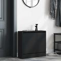 vidaXL Botník čierny 60x21x57 cm kompozitné drevo