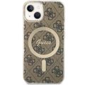 Guess puzdro pre iPhone 14 6,1" GUHMP14SH4STW hnedé hardcase Magsafe IML 4G