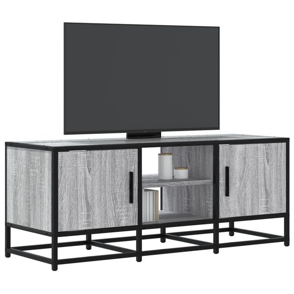 vidaXL TV skrinka sivá sonoma 100x35x41 cm kompozitné drevo a kov