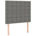 vidaXL Posteľ boxsping s matracom a LED tmavosivá 100x200 cm látka