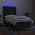 vidaXL Posteľ boxsping s matracom a LED čierna 80x200 cm látka