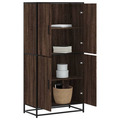 vidaXL Vysoká skrinka hnedý dub 68x35x139 cm kompozitné drevo