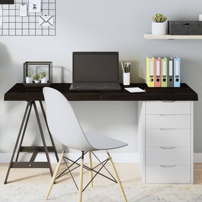 vidaXL Stolová doska tmavohnedá 140x50x(2-6) cm ošetrený dubový masív