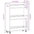 vidaXL Skrinka s kolieskami hnedý dub 60x22x79 cm kompozitné drevo