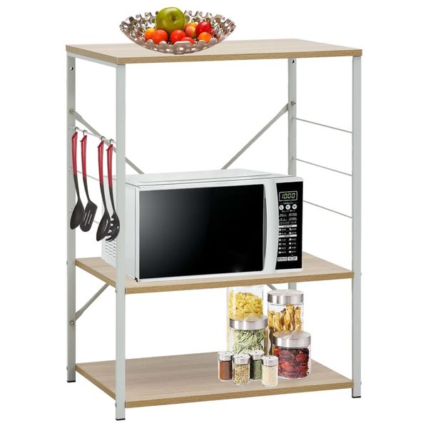 vidaXL Skrinka na mikrovlnku biela+dub 60x39,6x79,5cm kompozitné drevo