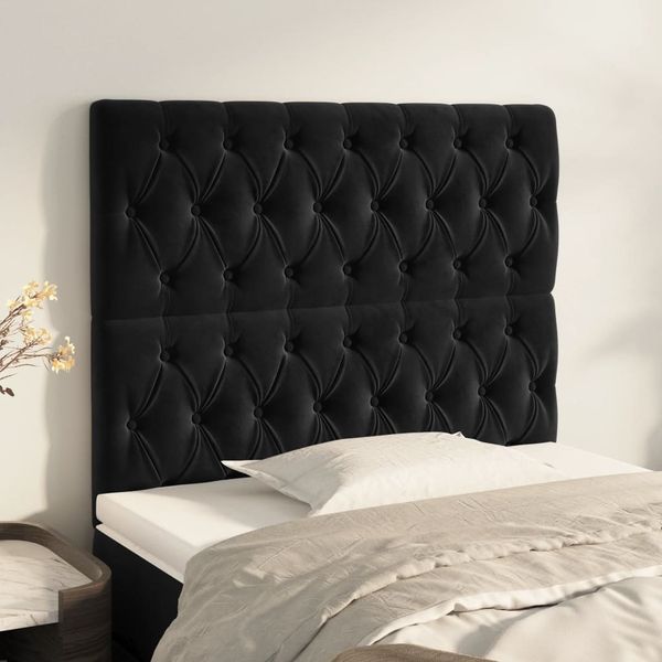 vidaXL Čelo postele čierne 90x7x118/128 cm zamatové