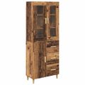 vidaXL Highboard Staré drevo 34,5 x 34 x 180 cm Kompozitné drevo