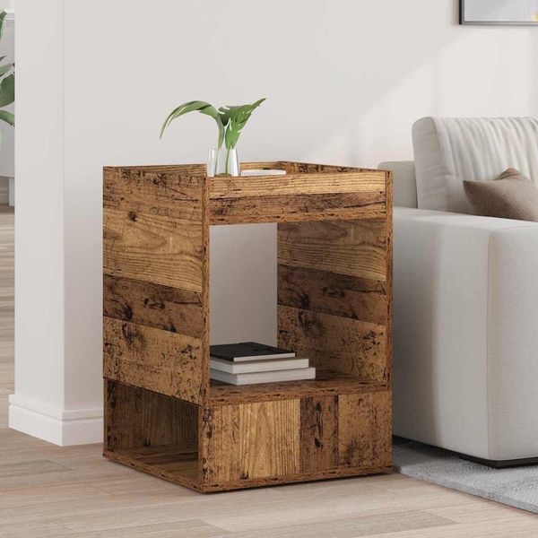 vidaXL Koncový stôl Staré drevo 40 x 40 x 56 cm Kompozitné drevo
