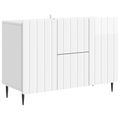 vidaXL Servírovacia skriňa Biela s vysokým leskom 89 x 34,5 x 62 cm