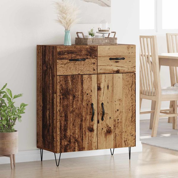 vidaXL Servírovacia skriňa so zásuvkou Staré drevo 69,5 x 34 x 90 cm
