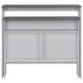vidaXL Barový stôl s 2 stolovými doskami, bielo sivý 130x40x120 cm