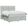 vidaXL Posteľ boxspring s matracom Svetlosivá 140 x 200 cm Zamat
