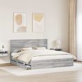 vidaXL Rám postele Sivý Sonoma 200 x 200 cm Inžinierske drevo