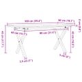 vidaXL Konferenčný stolík v tvare X 100x50x45 cm borovica a oceľ