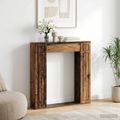 vidaXL Rám krbu Staré drevo 100 x 20 x 100 cm Kompozitné drevo
