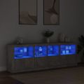 vidaXL Komoda s LED svetlami betónovo sivá 202x37x67 cm