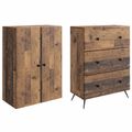 vidaXL Sada skríň 2 ks 66 x 34,5 x 90 cm Kompozitné drevo Staré drevo