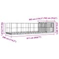 vidaXL Voliéra s nadstavcom strieborná 911x303x216 cm oceľ
