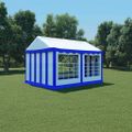 vidaXL Záhradný stan, PVC 3x4 m, modro biely
