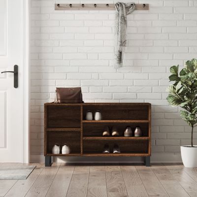 vidaXL Botník hnedý dub 102x36x60 cm spracované drevo