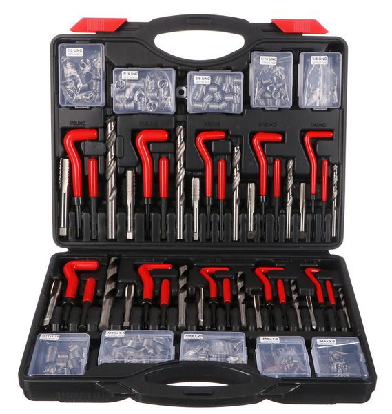 Sada na opravu závitů MECHANIC THREAD SET 261, M5 - M12, 1/4UNC-1/2UNC, 261ks SIXTOL