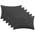 vidaXL Poťah na podložku 6 pcs HEERLEN Tmavosivá 30 x 50 cm Bouclé