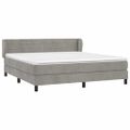 vidaXL Posteľný rám boxsping s matracom bledosivý 160x200 cm zamat