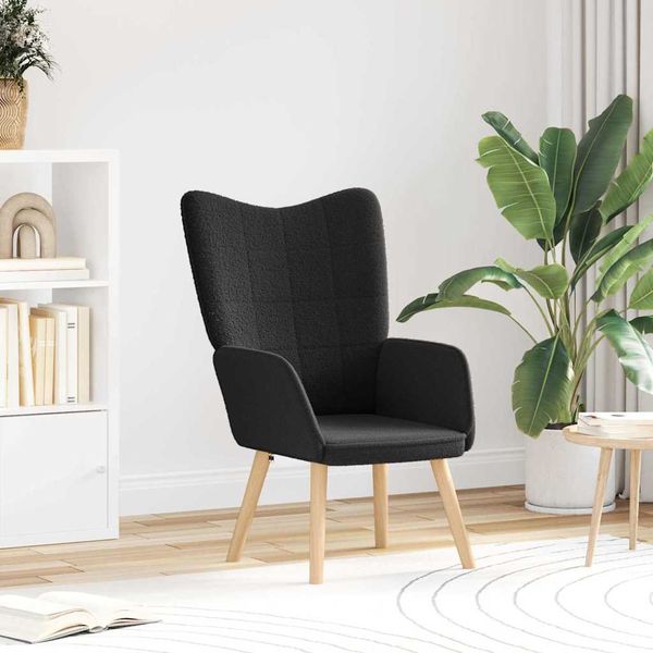 vidaXL kreslo Čierna 62 x 67 x 95,5 cm Sherpa látka