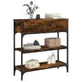 vidaXL Konzolový stolík dymový dub 72,5x25x75 cm kompozitné drevo